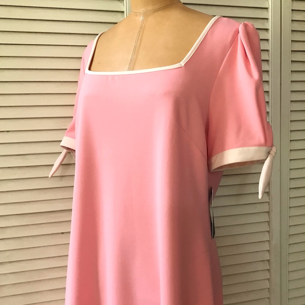 ๐ Sharagano New York Womens Dress size 10 Pale Pink Short Sleeve Shift NWT NEW - Picture 3 of 8